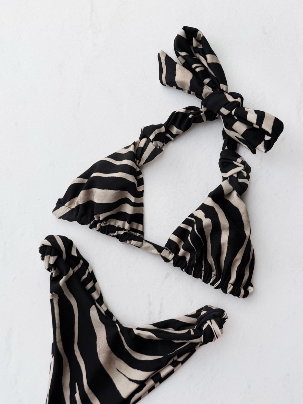 SKATIE Sarah Bikini Top in Gasparilla Zebra Print